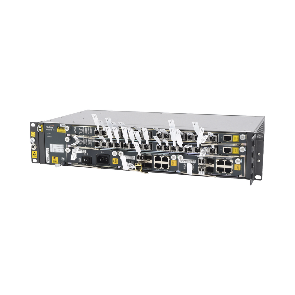 OLT Carrier Class Modular GPON, 2 Ranuras, Incluye 2 Tarjetas de Servicio de 16 puertos GPON, (32 Modulos GPON C+ Incluidos) 1 Fuente de CA, 2 UR, Incluye Instalación de software UNM2000, (Interoperabilidad con ONU´s de Terceros sin Costo)