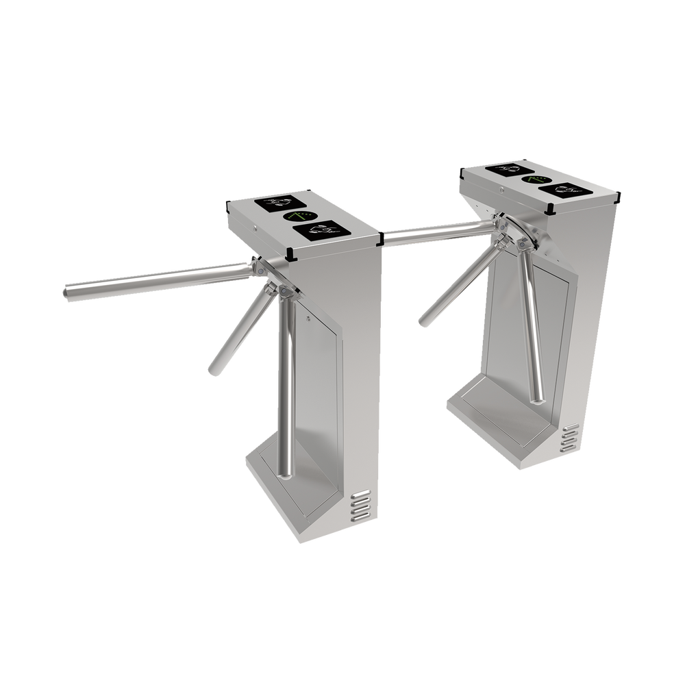 (MOTORIZADO, SIN CONTACTO),Torniquete Industrial en Acero Inoxidable, Bidireccional, USO RUDO, Espacio para Lectora de Proximidad