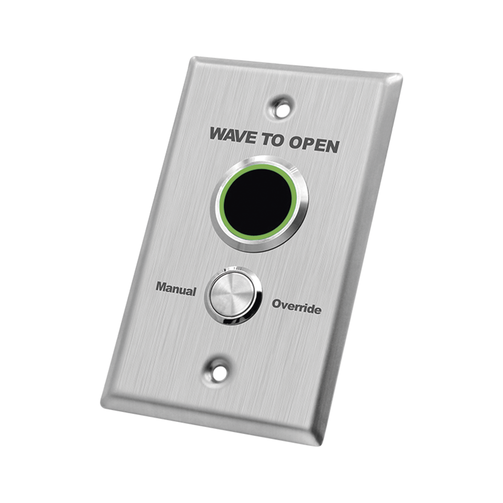 Botón de Salida Doble con Aro Iluminado/ IP65 / Diseño Estético / Temporizador y Distancia Ajustable / Botón Sin Contacto y Botón de Contacto en uno solo