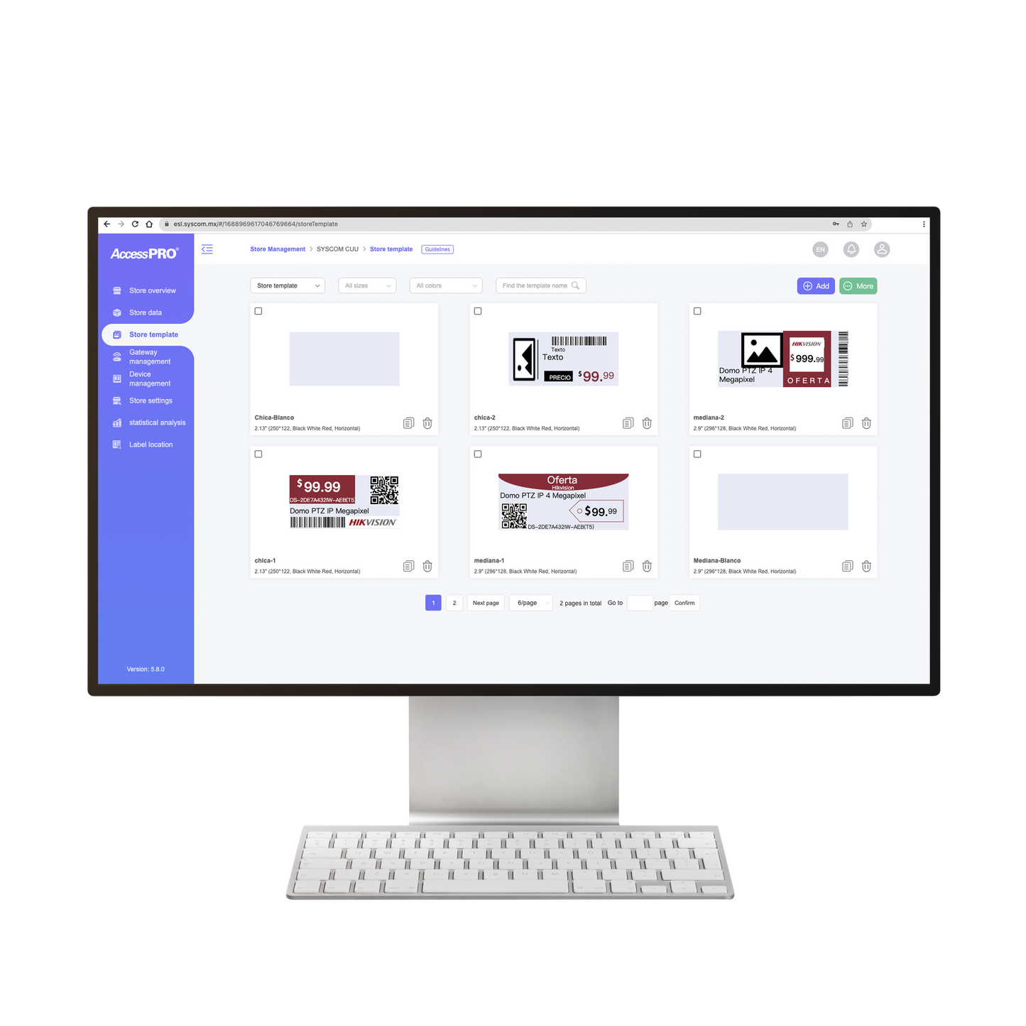 Licencia Anual Para Gestión de AccessPro ESL Cloud / Etiqueta de Tinta Electrónica / ESL / 100% Nube / 1 Tienda