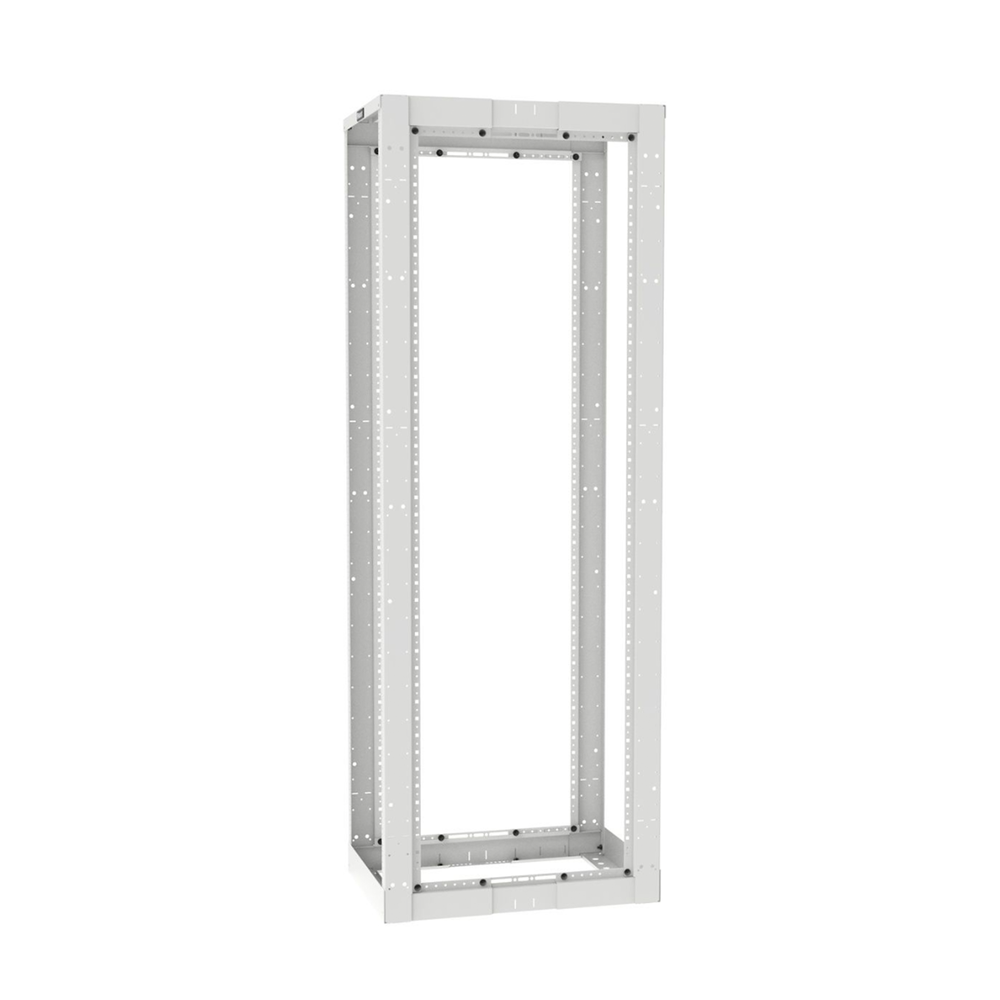 Rack de Cuatro Postes Estándar de 19", Rieles Roscados #12-24, Profundidad Ajustable de 23 a 42 in, 45 Unidades de Rack, Color Blanco