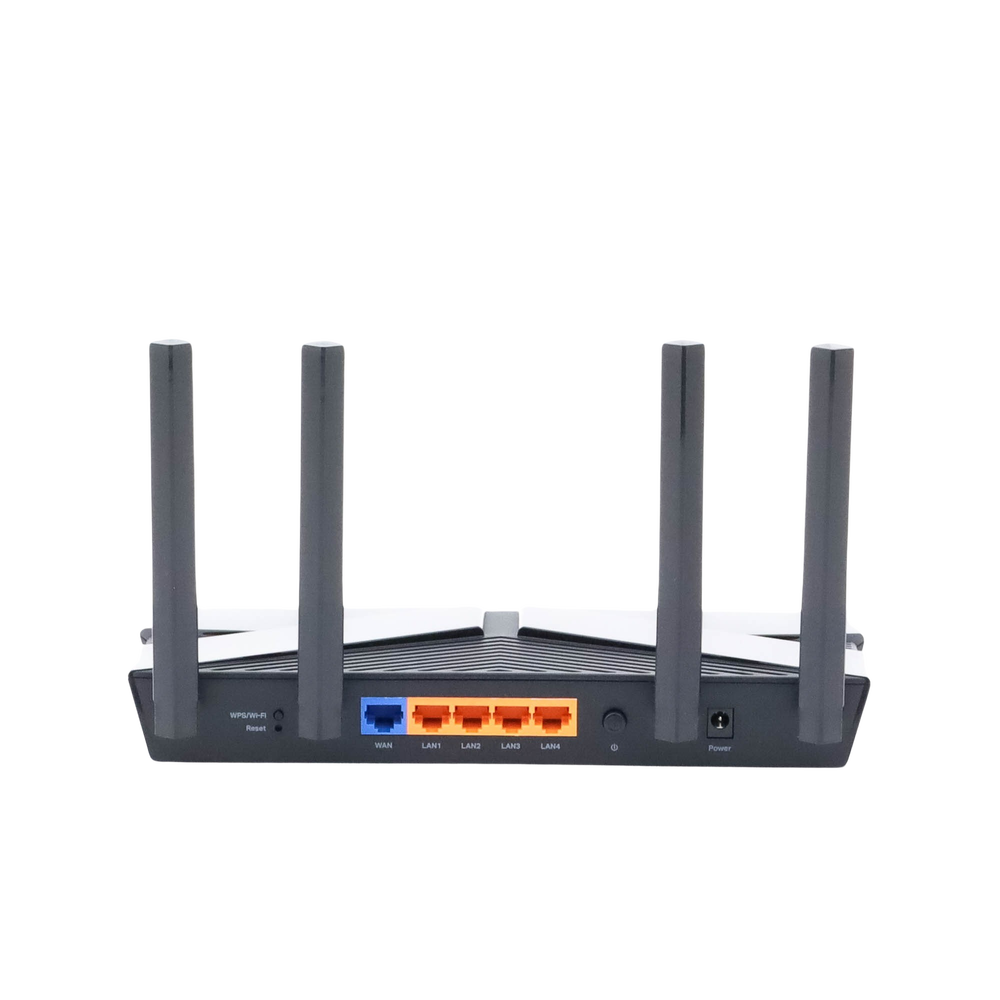 Router WiFi 6 doble banda AX 3000 Mbps /  MU-MIMO y OFDMA / 1 Puerto WAN 10/100/1000 Mbps / 4 Puertos LAN 10/100/1000 Mbps / 4 Potentes Antenas.