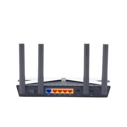 Router WiFi 6 doble banda AX 3000 Mbps /  MU-MIMO y OFDMA / 1 Puerto WAN 10/100/1000 Mbps / 4 Puertos LAN 10/100/1000 Mbps / 4 Potentes Antenas.