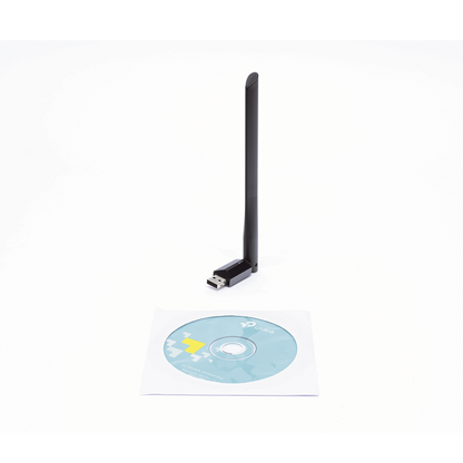 Adaptador  USB inalámbrico doble banda AC 600 Mbps, antena de alta ganancia.