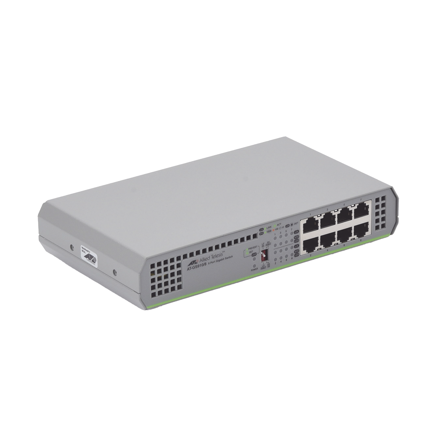 Switch Gigabit No Administrable, 8 Puertos 10/100/1000 Mbps fuente de alimentación interna