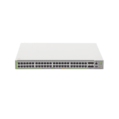Switch PoE+ Administrable CentreCOM GS980M, Capa 3 de 48 puertos 10/100/1000Mbps + 4 SFP Gigabit, 740 W