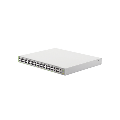 Switch PoE+ Administrable CentreCOM GS980M, Capa 3 de 48 puertos 10/100/1000Mbps + 4 SFP Gigabit, 740 W
