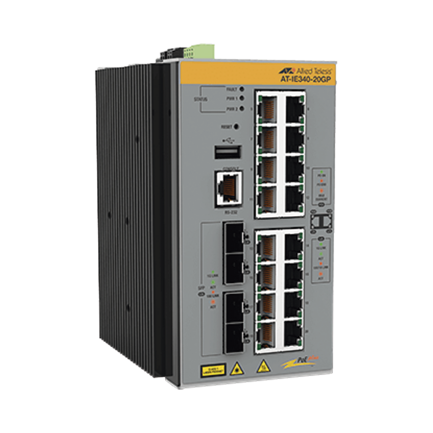 Switch Industrial Administrable Capa 3 de 16 x 10/100/1000 Mbps + 4 Puertos SFP, 240 W.