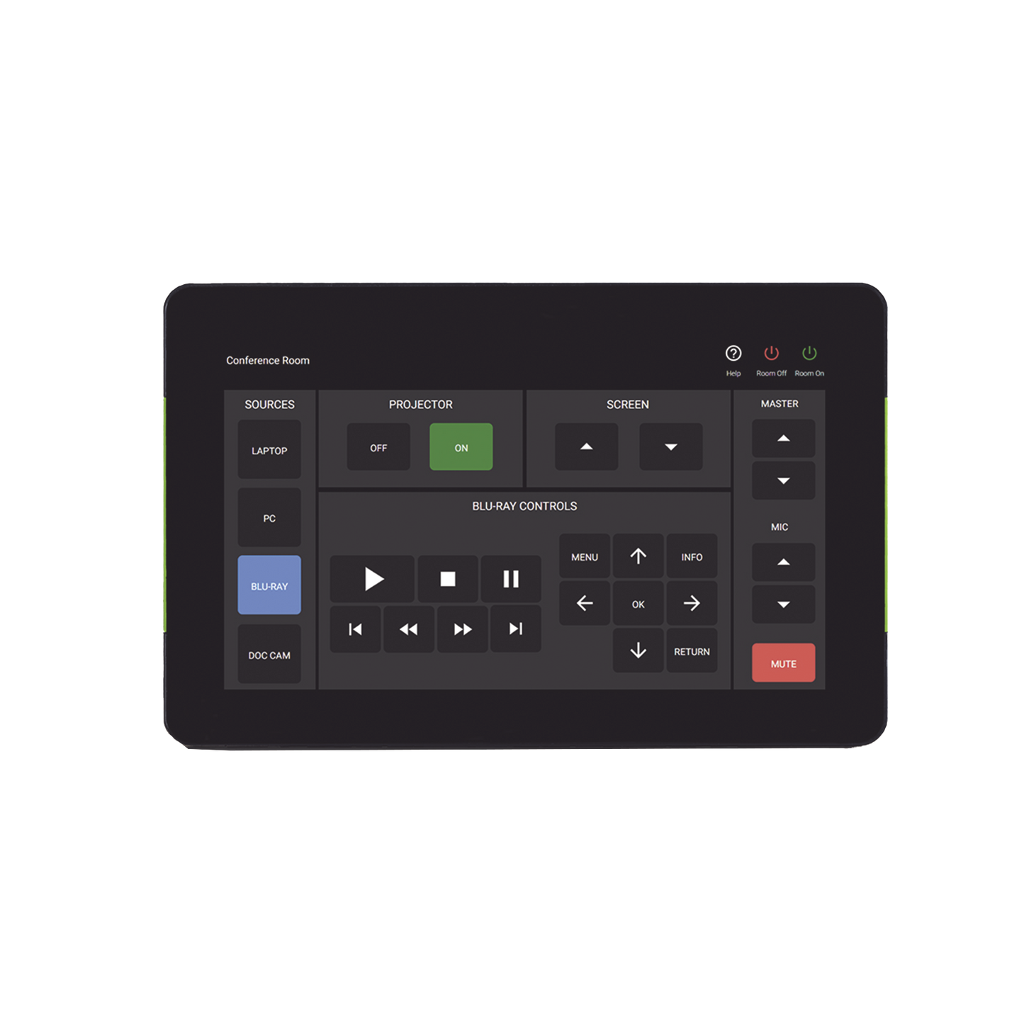 Panel táctil Velocity de 7″ / Control AV / Programación de Salas / Pantalla táctil