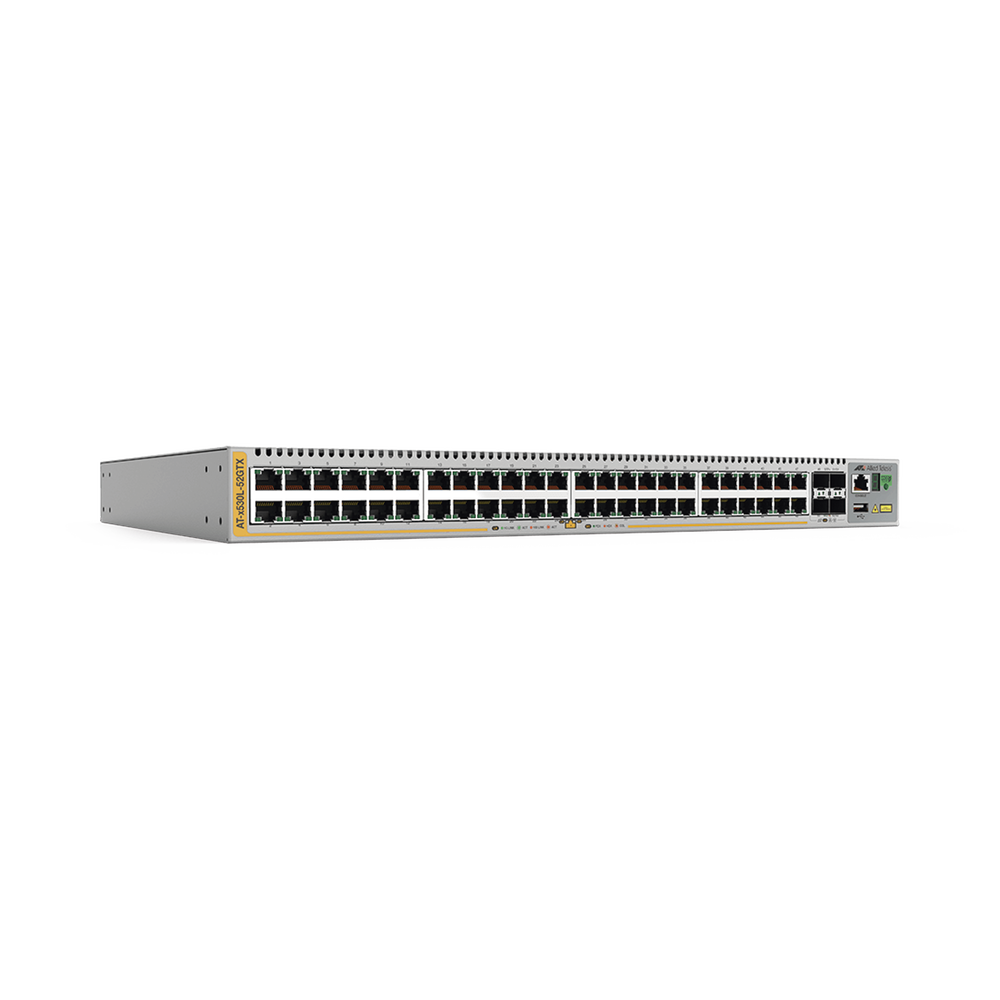 Switch inteligente de distribución o core, Stackeable, Capa 3, 24 x 1000 Mbps + 4 x SFP+ 10 G, Doble fuente de alimentación redundante