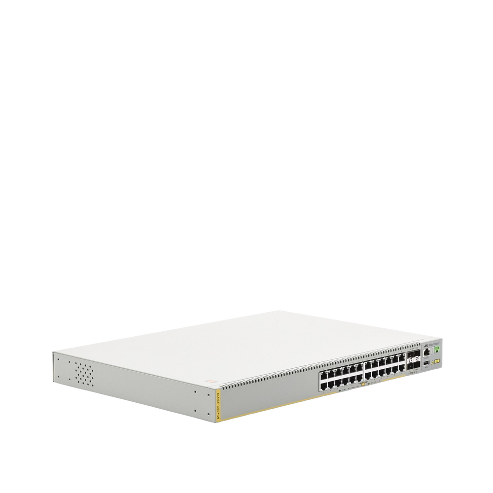 Switch inteligente de distribución o core, Stackeable, Capa 3, 24 x 1000 Mbps + 4 x SFP+ 10 G, Doble fuente de alimentación redundante