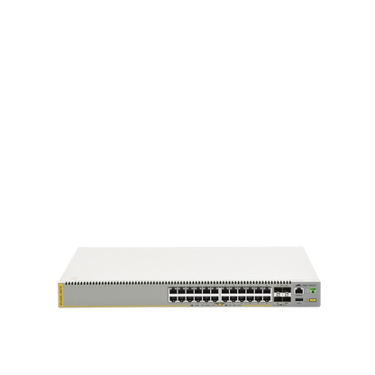 Switch inteligente de distribución o core, Stackeable, Capa 3, 24 x 1000 Mbps + 4 x SFP+ 10 G, Doble fuente de alimentación redundante