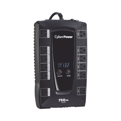 UPS de 750 VA/450 W, Topología Línea Interactiva, Entrada 120 Vca NEMA 5-15P, Tipo Gabinete Compacto, Con 12 Tomas NEMA 5-15R