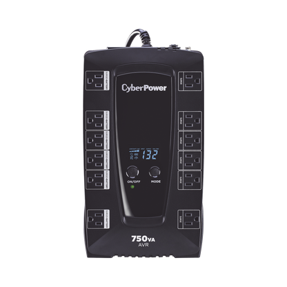 UPS de 750 VA/450 W, Topología Línea Interactiva, Entrada 120 Vca NEMA 5-15P, Tipo Gabinete Compacto, Con 12 Tomas NEMA 5-15R