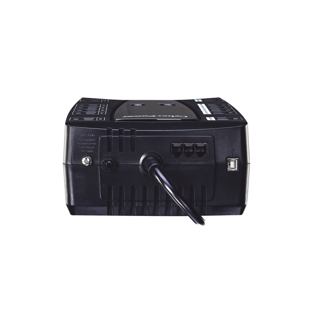 UPS de 900 VA/480 W, Topología Línea Interactiva, Entrada 120 Vca NEMA 5-15P, Tipo Gabinete Compacto, Con 12 Tomas NEMA 5-15R