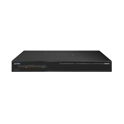 Switch AV Profesional para Integraciones Audiovisuales, , 8 Puertos PoE Gigabit 802.3bt, 16 Puertos PoE Gigabit 802.3at, 4 Puertos SFP 10 G, Hasta 450 W de Potencia