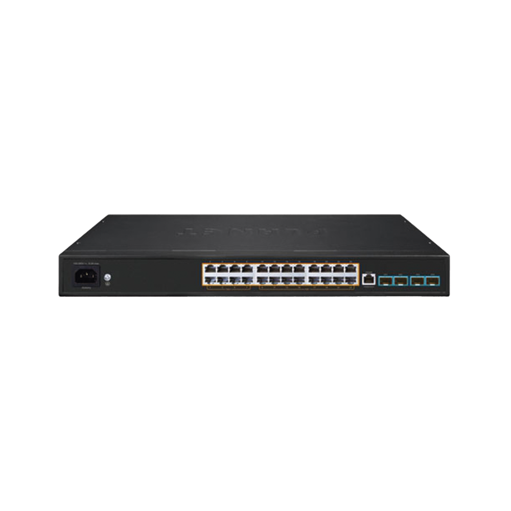 Switch AV Profesional para Integraciones Audiovisuales, , 8 Puertos PoE Gigabit 802.3bt, 16 Puertos PoE Gigabit 802.3at, 4 Puertos SFP 10 G, Hasta 450 W de Potencia