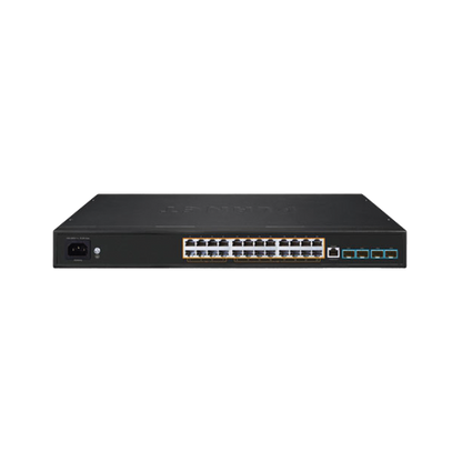 Switch AV Profesional para Integraciones Audiovisuales, , 8 Puertos PoE Gigabit 802.3bt, 16 Puertos PoE Gigabit 802.3at, 4 Puertos SFP 10 G, Hasta 450 W de Potencia