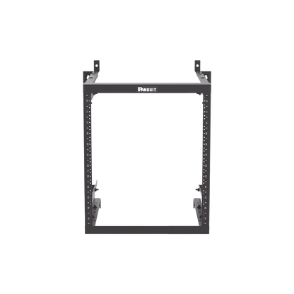 Rack PanZone® de Montaje en Pared, de 19in, Profundidad Ajustable, Rieles Numerados y Roscados #12-24, 12 UR, Color Negro