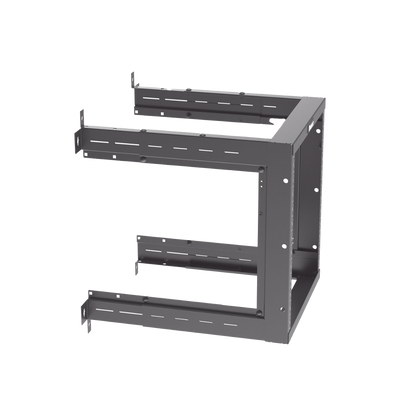 Rack PanZone® de Montaje en Pared, de 19in, Profundidad Ajustable, Rieles Numerados y Roscados #12-24, 12 UR, Color Negro