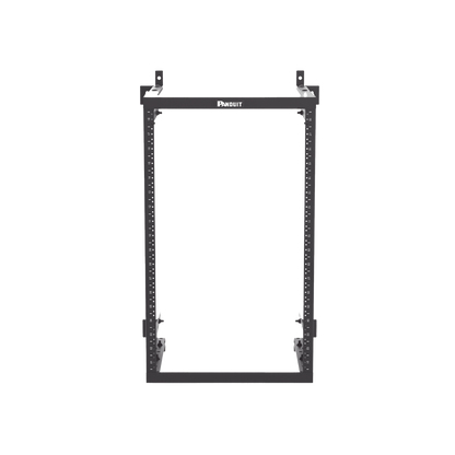 Rack PanZone® de Montaje en Pared, de 19in, Profundidad Ajustable, Rieles Numerados y Roscados #12-24, 18 UR, Color Negro