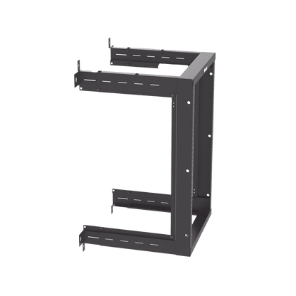 Rack PanZone® de Montaje en Pared, de 19in, Profundidad Ajustable, Rieles Numerados y Roscados #12-24, 18 UR, Color Negro