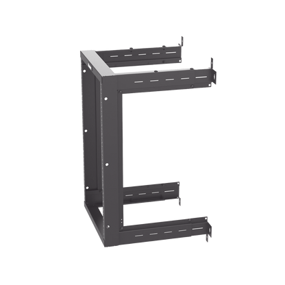 Rack PanZone® de Montaje en Pared, de 19in, Profundidad Ajustable, Rieles Numerados y Roscados #12-24, 18 UR, Color Negro