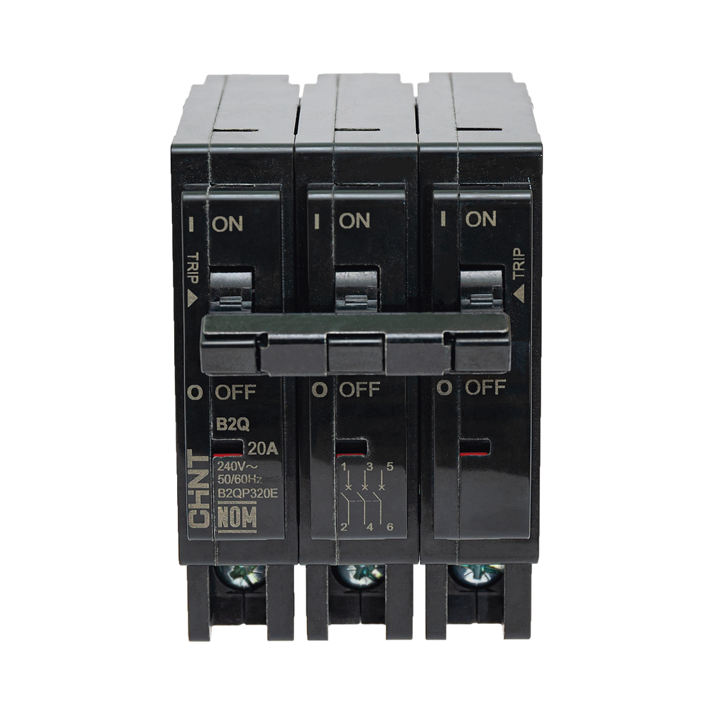 MCB - Interruptor Termomagnético Enchufable, Serie: B2Q, 3P, 15A, 240V (SKU:1002294)