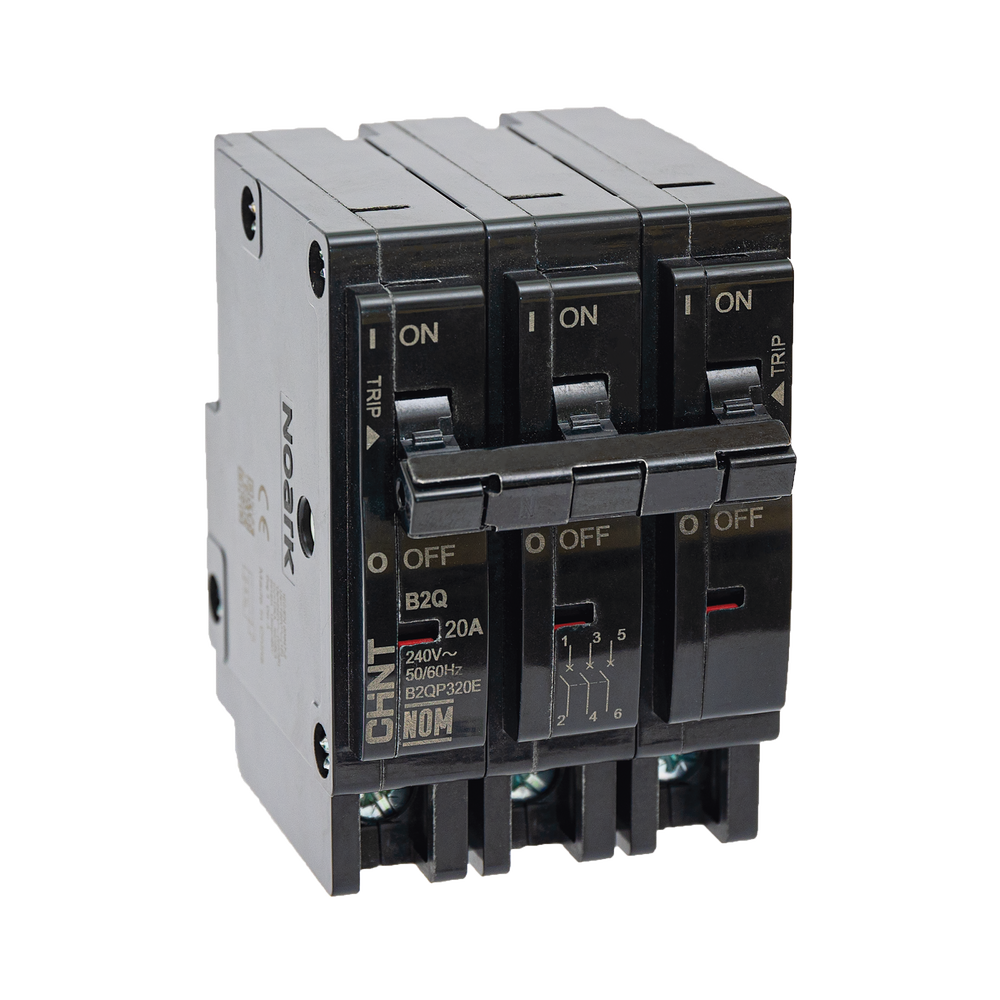MCB - Interruptor Termomagnético Enchufable, Serie: B2Q, 3P, 40A, 240V  (SKU:1002299)