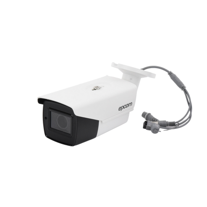 Bullet TURBOHD 4K (8Megapixeles) / Lente Mot. 2.7 a 13.5 mm / Potente IR EXIR de 80 mts / Exterior IP67 / 12 Vcc - 24 VCA / dWDR