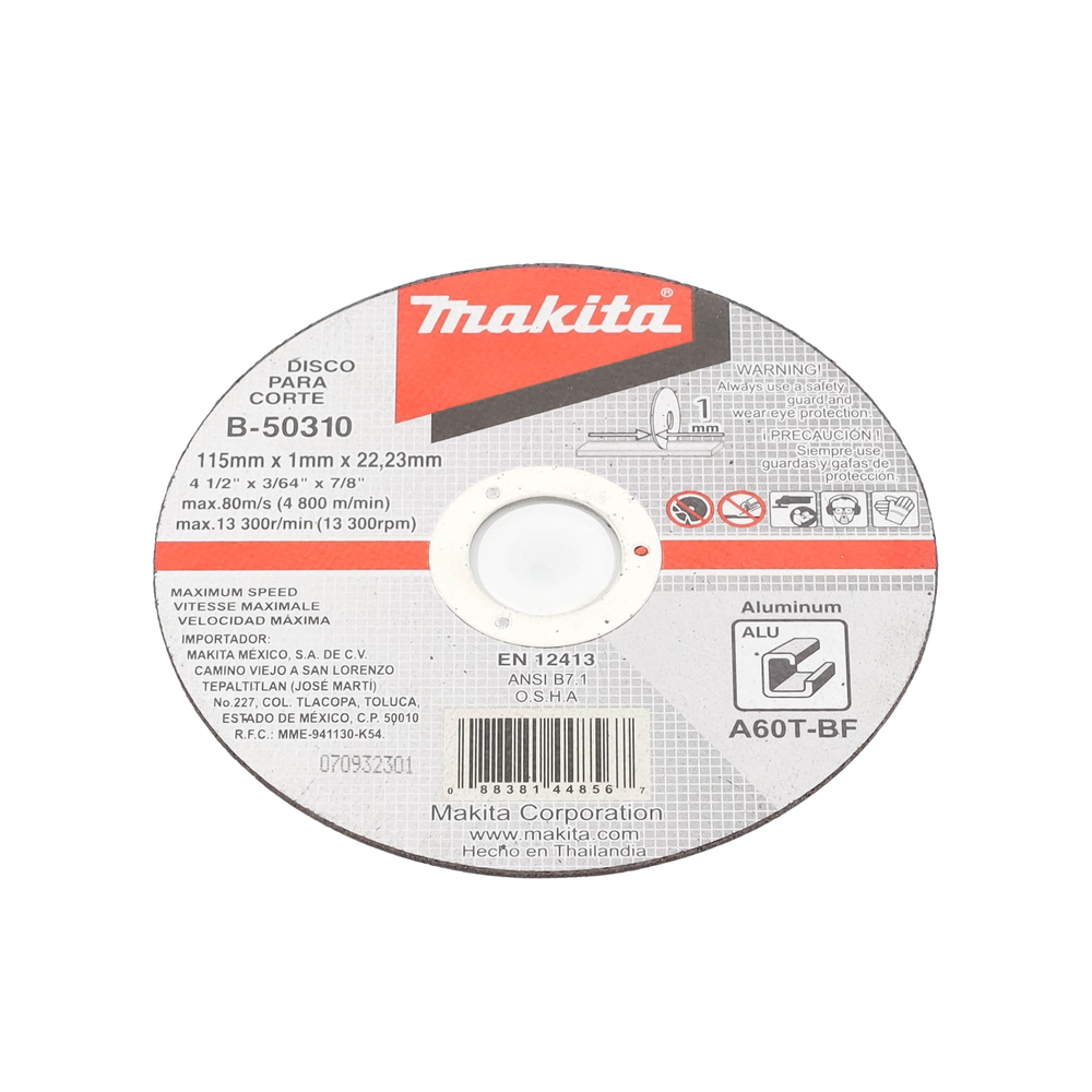 Disco de corte para Aluminio de 4 1/2"