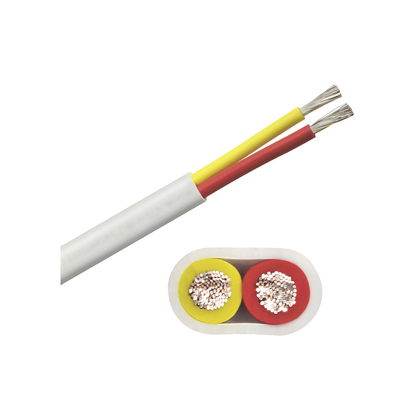 Rollo de cable plano grado marino calibre 10, de 2 conductores (rojo y amarillo) de 100 pies (30.48 m).