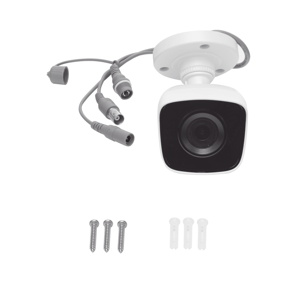 Bala TURBOHD 2 Megapíxeles (1080p) / METALICA / Gran Angular 103° / Lente 2.8 mm / IR EXIR Inteligente 20 mts / Exterior IP66 / TVI-AHD-CVI-CVBS