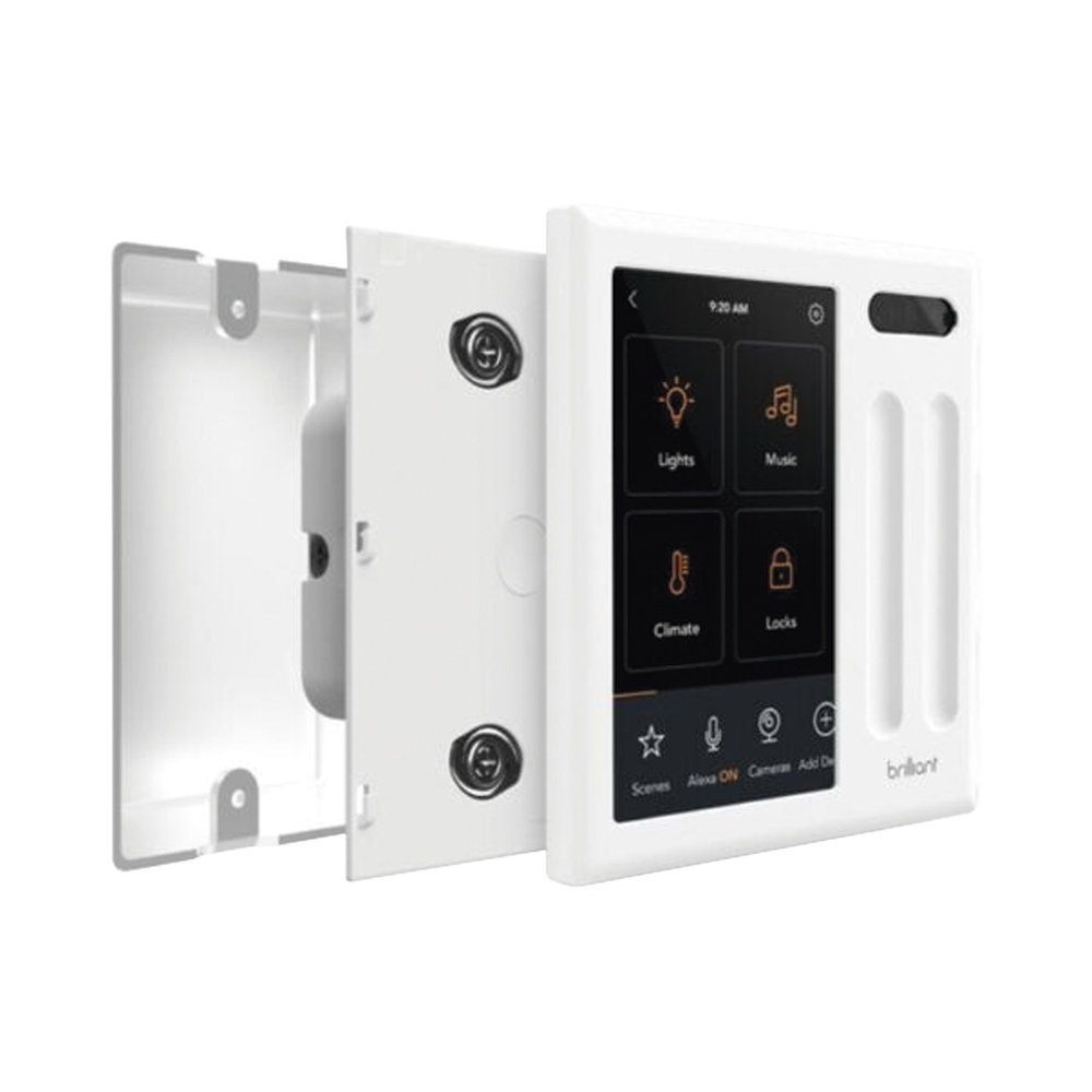 Control touch desde su pantalla en pared, compatible con 2 cargas para controlar iluminación.