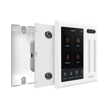 Control touch desde su pantalla en pared, compatible con 2 cargas para controlar iluminación.