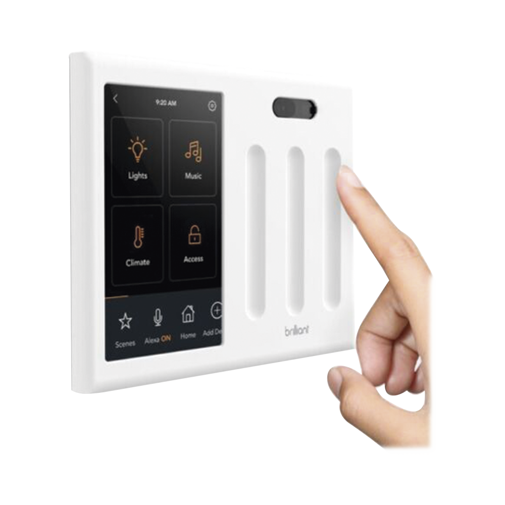 Control touch desde su pantalla en pared, compatible con 3 cargas para controlar iluminacion.