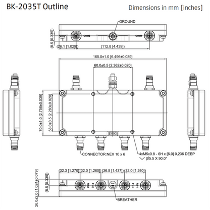 DIPLEXOR Dual 1695-2200/ 2496-2690 MHz, 50W, -155dBc, IP67, NEX10®