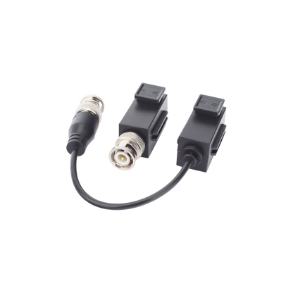 Kit de Transceptor (Balluns) TURBOHD con Boton Push / Hasta 8 MP (4K) / 100% Cobre / Soporta HD-TVI / AHD / CVI / CVBS / Audio por Coaxitron / Datos para Menu de Configurar de Cámaras