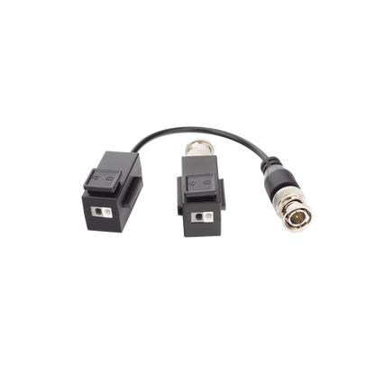 Kit de Transceptor (Balluns) TURBOHD con Boton Push / Hasta 8 MP (4K) / 100% Cobre / Soporta HD-TVI / AHD / CVI / CVBS / Audio por Coaxitron / Datos para Menu de Configurar de Cámaras