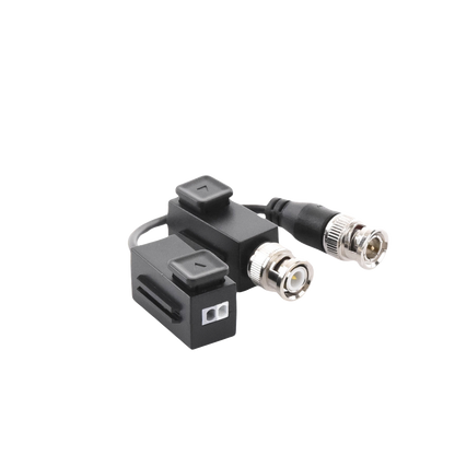 Kit de Transceptor (Balluns) TURBOHD con Boton Push / Hasta 8 MP (4K) / 100% Cobre / Soporta HD-TVI / AHD / CVI / CVBS / Audio por Coaxitron / Datos para Menu de Configurar de Cámaras