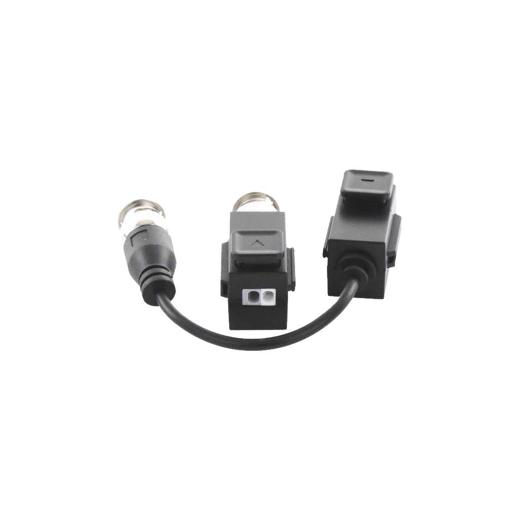 Kit de Transceptor (Balluns) TURBOHD con Boton Push / Hasta 8 MP (4K) / 100% Cobre / Soporta HD-TVI / AHD / CVI / CVBS / Audio por Coaxitron / Datos para Menu de Configurar de Cámaras