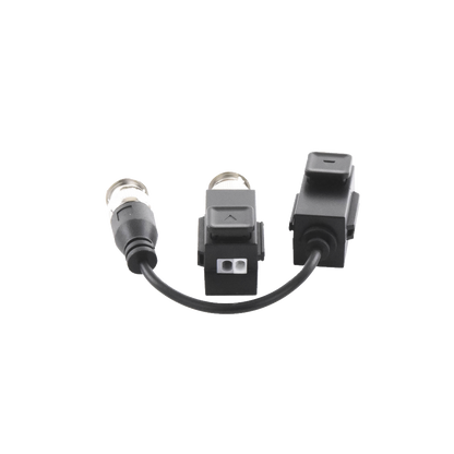 Kit de Transceptor (Balluns) TURBOHD con Boton Push / Hasta 8 MP (4K) / 100% Cobre / Soporta HD-TVI / AHD / CVI / CVBS / Audio por Coaxitron / Datos para Menu de Configurar de Cámaras