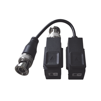 Kit de Transceptor (Balluns) TURBOHD con Boton Push / Hasta 8 MP (4K) / 100% Cobre / Soporta HD-TVI / AHD / CVI / CVBS / Audio por Coaxitron / Datos para Menu de Configurar de Cámaras