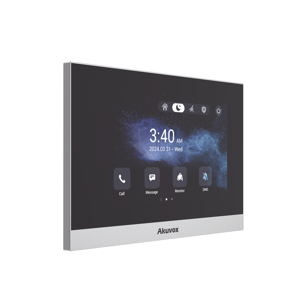 Monitor ANDROID / Soporta APP Android / Pantalla Touch Screen LCD 7" / WiFi / Punto WIFI / Bluetooth / PoE / SIP / 8 Entradas de Alarma / 1 Salida de Relé / Comunicación con App de Familiares / Administración 100 % en la Nube