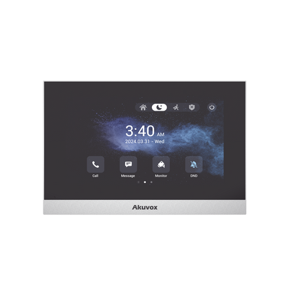 Monitor ANDROID / Soporta APP Android / Pantalla Touch Screen LCD 7" / WiFi / Punto WIFI / Bluetooth / PoE / SIP / 8 Entradas de Alarma / 1 Salida de Relé / Comunicación con App de Familiares / Administración 100 % en la Nube