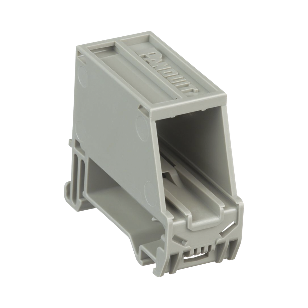 Adaptador de 1 Puerto, Para Conectores Tipo Mini-Com, Montaje en Riel Din Estándar de 35 mm (1.38 pulgadas), Color Gris Internacional