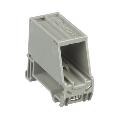 Adaptador de 1 Puerto, Para Conectores Tipo Mini-Com, Montaje en Riel Din Estándar de 35 mm (1.38 pulgadas), Color Gris Internacional