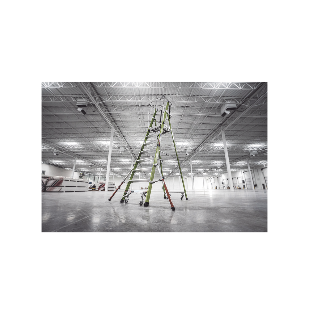 Escalera Fija de 8' (2.4m) de Fibra de Vidrio con Jaula y Peldaños de Aluminio. (SKU:19708-146).