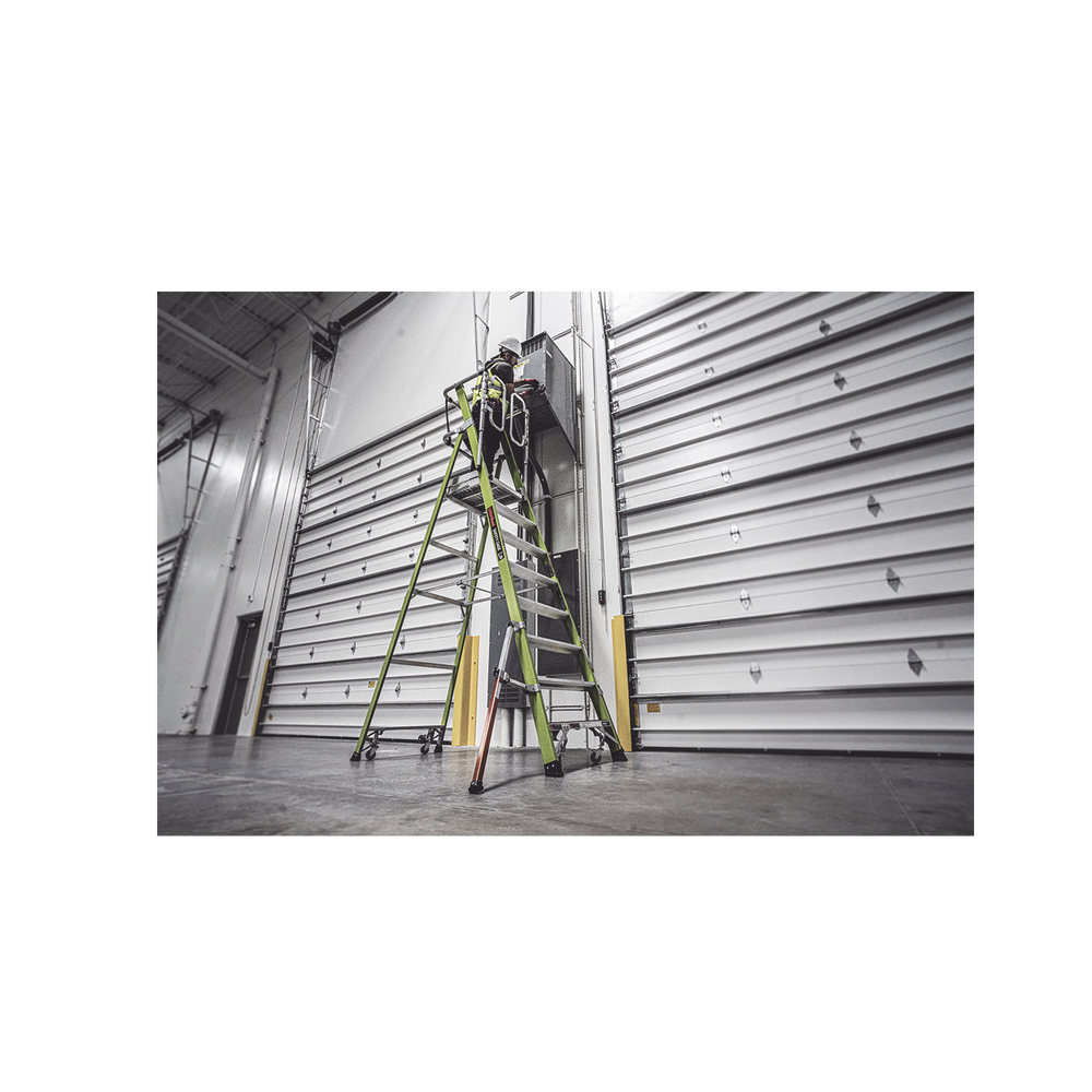 Escalera Fija de 8' (2.4m) de Fibra de Vidrio con Jaula y Peldaños de Aluminio. (SKU:19708-146).