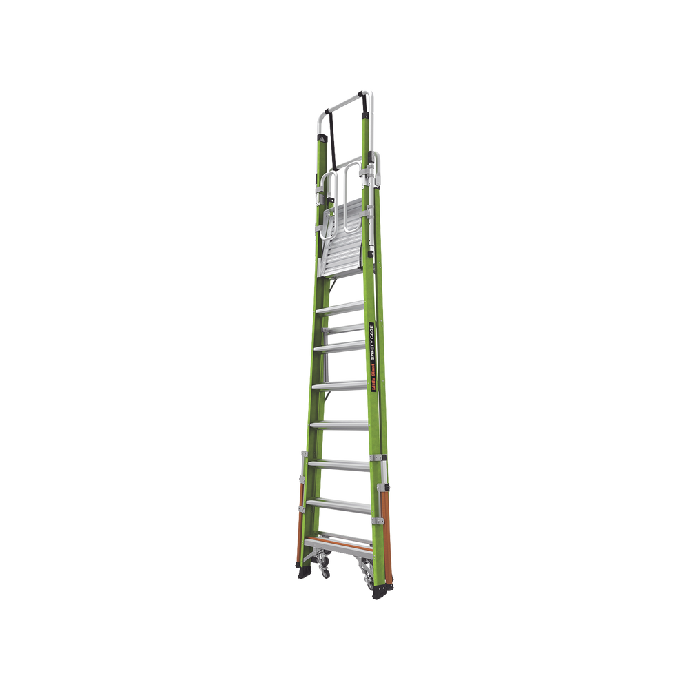 Escalera Fija de 8' (2.4m) de Fibra de Vidrio con Jaula y Peldaños de Aluminio. (SKU:19708-146).